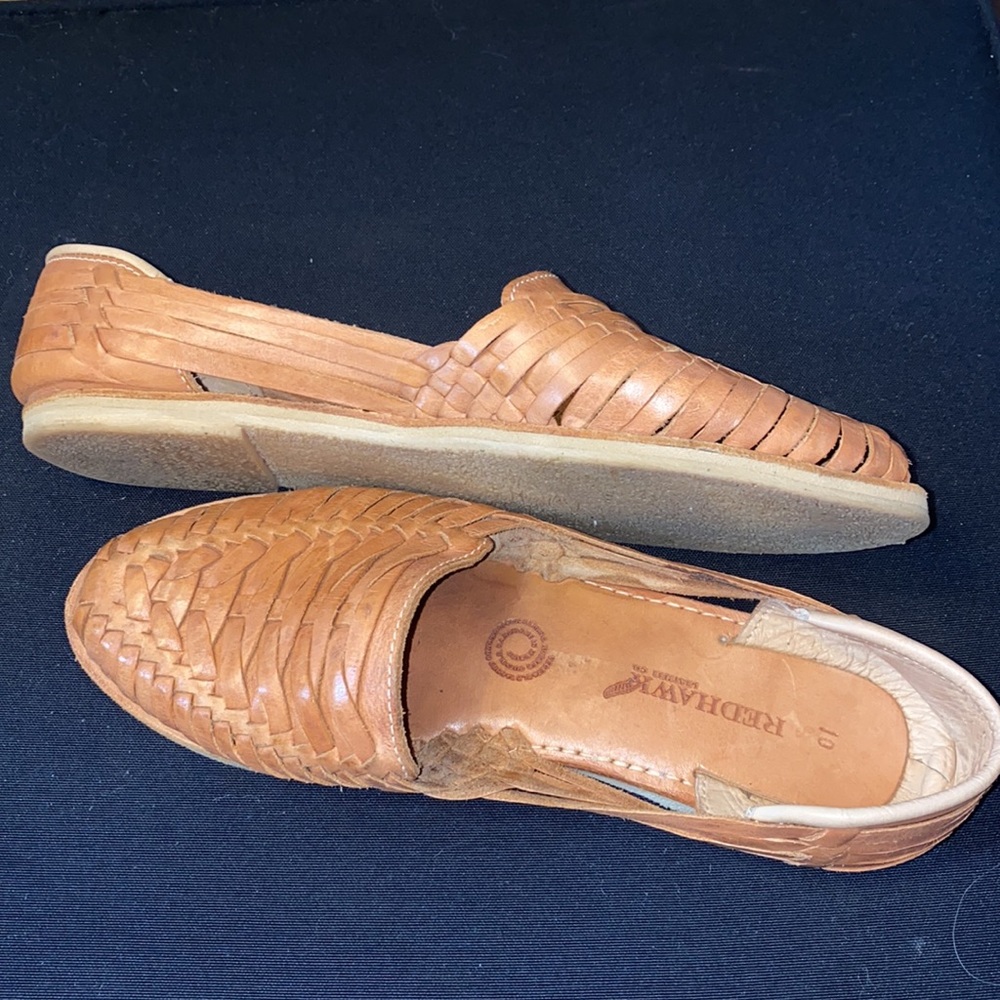 Woven Leather Slip-On Flats in Tan - Women - Picture 4 of 7